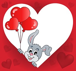 Image showing Heart shape with lurking bunny theme 2