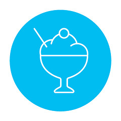 Image showing Cup of ice cream line icon.