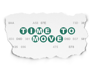 Image showing Time concept: Time to Move on Torn Paper background