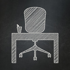 Image showing Finance concept: Office on chalkboard background