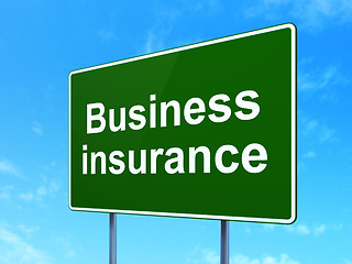 Image showing Insurance concept: Business Insurance on road sign background