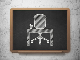 Image showing Finance concept: Office on chalkboard background