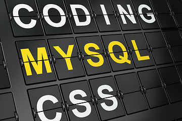 Image showing Database concept: MySQL on airport board background