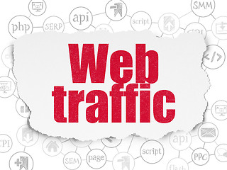 Image showing Web development concept: Web Traffic on Torn Paper background