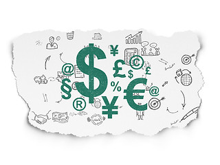 Image showing Finance concept: Finance Symbol on Torn Paper background