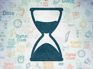 Image showing Time concept: Hourglass on Digital Paper background