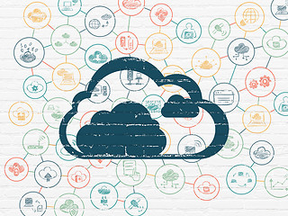 Image showing Cloud computing concept: Cloud on wall background