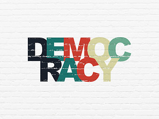 Image showing Political concept: Democracy on wall background