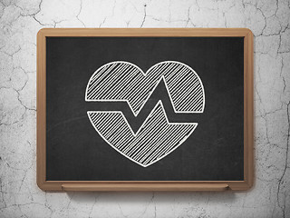 Image showing Healthcare concept: Heart on chalkboard background