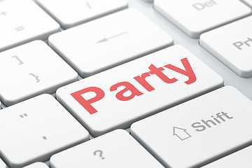 Image showing Holiday concept: Party on computer keyboard background