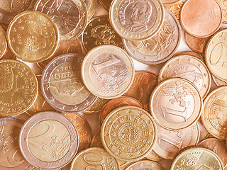 Image showing  Euro coins vintage