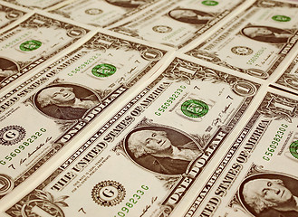 Image showing Retro look Dollar notes 1 Dollar