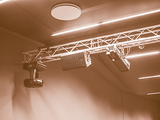 Image showing  Stage lights and speakers vintage