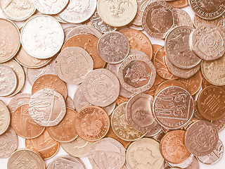 Image showing  Pound coins vintage