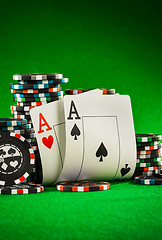 Image showing chips and two aces