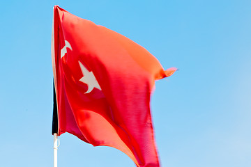 Image showing tunisia  waving flag in the    colour and wave