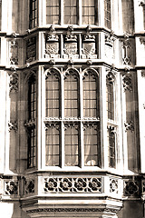 Image showing old in london  historical    parliament glass  window    structu