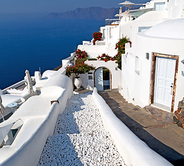 Image showing in vacation    europe cyclades santorini old town white and the 