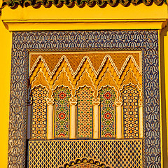 Image showing old door in morocco africa ancien and wall ornate brown