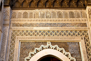 Image showing old door in morocco africa ancien and wall ornate   yellow