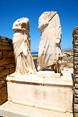 Image showing archeology  in delos greece the  