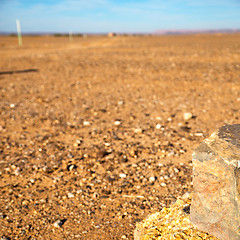 Image showing street  in    valley  morocco    africa the atlas dry mountain a