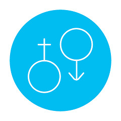 Image showing Male and female symbol line icon.