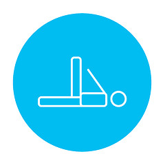 Image showing Man making exercises line icon.