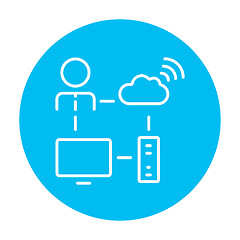 Image showing Cloud computing line icon.