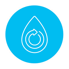 Image showing Water drop with circular arrow line icon.