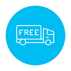 Image showing Free delivery truck line icon.