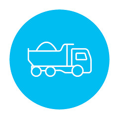 Image showing Dump truck line icon.