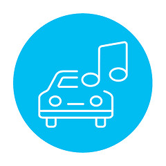 Image showing Car with music note line icon.