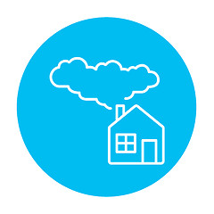 Image showing Save energy house line icon.