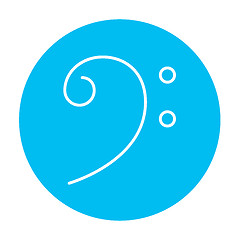 Image showing Bass clef line icon.