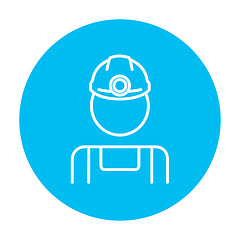 Image showing Coal miner line icon.