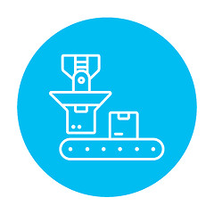 Image showing Robotic packaging line icon.