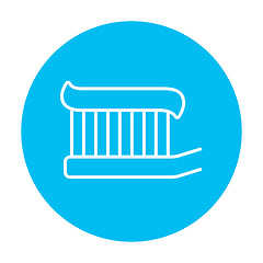 Image showing Toothbrush with toothpaste line icon.