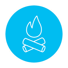 Image showing Campfire line icon.