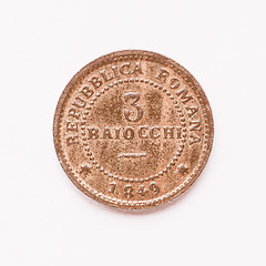 Image showing  Old Italian coin 3 baiocchi vintage