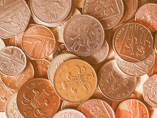 Image showing  Pound coins vintage