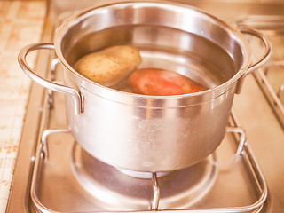 Image showing  Saucepot on cooker vintage