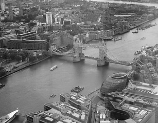 Image showing Black and white Aerial view of London