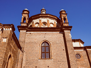 Image showing Retro look Sant Eustorgio church Milan