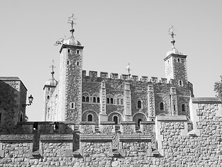 Image showing Black and white Tower of London