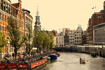 Image showing AMSTERDAM, THE NETHERLANDS - AUGUST 19, 2015: View on Bloemenmar