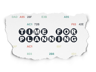 Image showing Timeline concept: Time for Planning on Torn Paper background