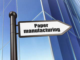 Image showing Industry concept: sign Paper Manufacturing on Building background