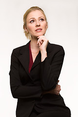 Image showing Business woman thinking