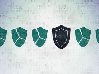 Image showing Security concept: shield icon on Digital Paper background